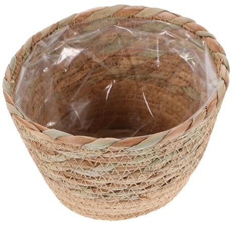 IWOWHERO Seegras Pflanzkorb Geflochtener Blumentopf Aufbewahrungsbox Für Zimmerpflanzen Handgemachte Korbwaren Für Innenbereich