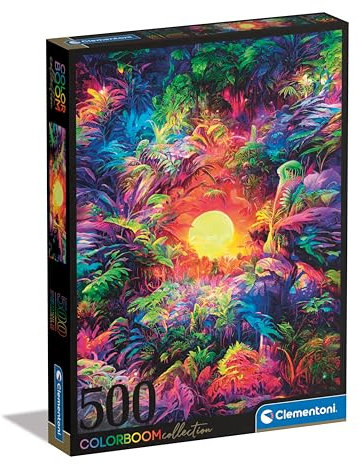 Clementoni Psychedelic Jungle Sunrise Puzzle 500 Teile - Puzzle 500 Teile Kinder & Erwachsene in 49 x 36 cm - Kinder Puzzle von Clementoni 35518