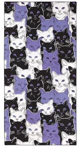 YISUMEI Mikrofaser Strandtuch XXL, Strandhandtuch Leicht Badehandtuch Schnelltrocknend, Katzen College, 180 x 90 cm