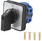 Interruptor Giratorio Universal 2 Posiciones, AC 660V 25A Interruptor de Cambio Rotativo, Selector de leva 4 Terminales para Fábricas, Talleres, Instalaciones de Producción Industrial