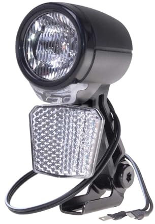 Filmer, 49003, LED-Frontlicht für Fahrrad, 30 LUX, Spannung: 6V-48V, mit Reflektor und Halterung, mit Kabel, Prüfzeichen: K-1820, K-1353, Schutzklasse: IPX3, Maße: 110 x 60 x 35 mm