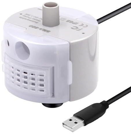 BHFYOB USB-Interface Pump for Pet Drinking Fountain Aquariums SMA-800 Motor Super Silenced Pump with LED Light