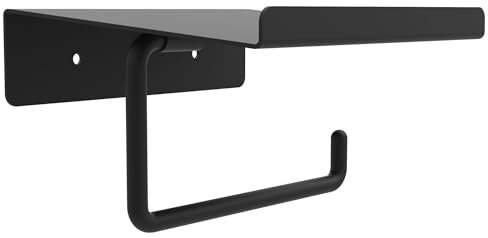 Box and beyond - Porte Papier Toilette, Support Papier Toilette Mural, Porte Rouleau Toilette, Black, Noir, 14 x 6,2 x 12cm