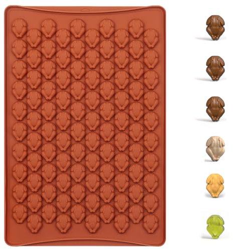 Stampo per cioccolatini natalizi con 100 cavità, antiaderente, per fai da te, Natale, feste, caramelle, cioccolato, biscotti, senza BPA (tacchino)