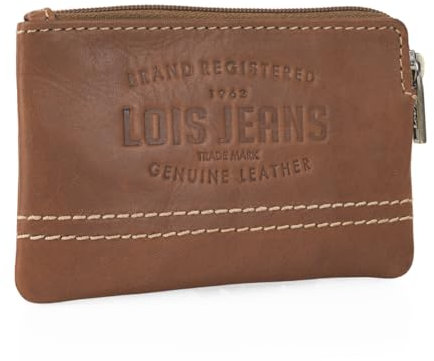 Lois - Porte Monnaie Homme Cuir Souple Petit Format - Petit Porte Monnaie Homme - Bourse Porte Monnaie Multi Rangements Anti RFID. Porte Carte Cuir., Marron