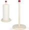 E-ROOM TREND Porte-essuie-tout | Base lestée lourde | Distributeur de serviettes en papier en bois robuste | Organiseur de cuisine stable pour armoire de comptoir (A079) | Blanc et rouge