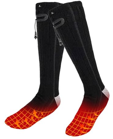 Electric Warm Socks- Cold Weather Socks, Battery Heated Socks | Electric Heated Socks with 3- Temperature Adjustment, 4000mah Battery Powered Foot Warmer, Electric Socks for Men Women Motorcycl