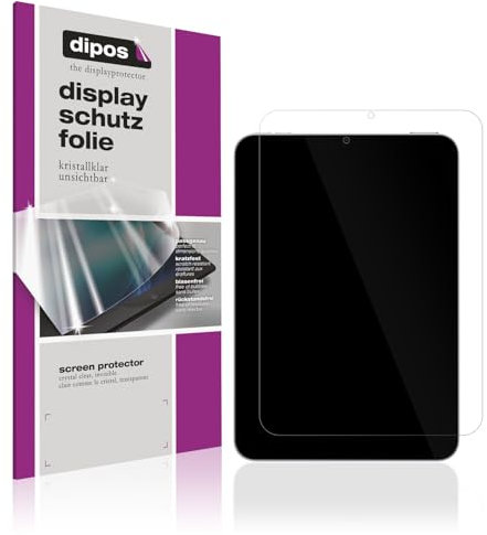 dipos I 2x Schutzfolie klar passend für Apple iPad Mini 7. Generation (2024) Folie Displayschutzfolie, Ultra-Dünn, Case-Friendly