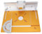 Fresadora Multifuncional para Carpintería y Máquina Cortadora de Bordes con Banco de Trabajo Ajustable, Panel Amarillo, Medidor de ángulo y Soporte, Ideal para Ajustar y Ranurar
