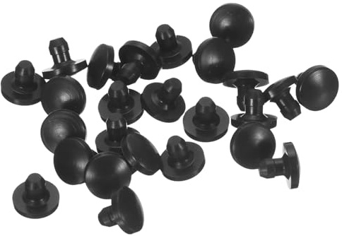 TOP-VIGOR 25Pcs Silicone Snap in Locking Hole Plugs, Rubber Panel Seal Cover Flush Type Panel Round for 2.5-3mm Hole, Hole Stoppers for Kitchen Rubber Bulkheads Waterproof Sealing Plugs, Black