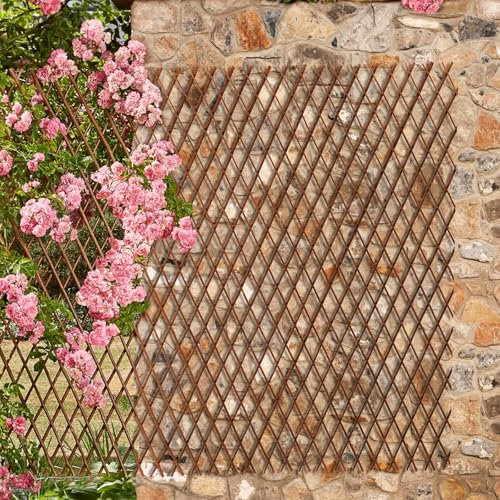 Extendable Willow Trellis Natural Garden Expanding Plant Support Weather Resistant (180 x 60cm, Pack of 2)