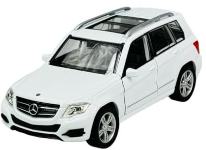 Welly Modell Auto Kompatibel mit Mercedes-Benz GLK SUV X204 Weiss Ab 2008 Vor Facelift 2012 ca 1/34-1/39 Metal Modell Auto Die Cast Neu im Kasten