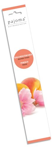 pajoma® Räucherstäbchen Pfirsich 10 Stück | Weihrauch-Stäbchen 28 cm - in dekorativer Verpackunga