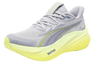 PUMA Magmax Nitro 2 Laufschuhe Neutralschuh Herren grau - Vibrant Silver-lux Lime 43