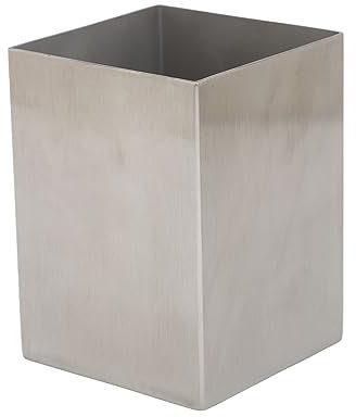 EALRIDV Crayeur, 304 en acier inoxydable, support au crayon stable avec une base épaisse et une conception rectangulaire, comme la prise en charge du stylo pour l'organisateur de bureau (Argent)