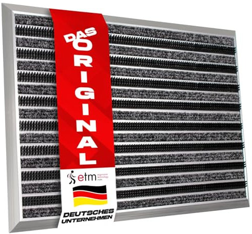 etm Fussabtreter Aussenbereich Alu -Verschiedene Modelle - rostfrei & wetterfest - Haustür Fußabtreter (Spectral - Bürste/Textilfaser, 54 x 83 cm)