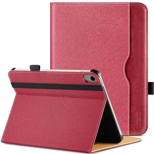 LUCMO Hülle Kompatibel mit iPad A16 11. Generation 2025 11 Zoll/ipad 10. Generation 10,9 Zoll 2022,PU Leder Schutzhülle mit Ständer, Kartensteckplatz Tablet Hülle ipad 2025 2022 - Wassermelonenrot