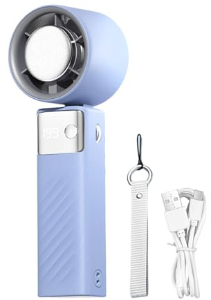 Handheld Fan - Portable Personal Ventilation, Bladeless Battery Powered Air Cooler with 199 Speeds and Digital Display for Travel and Outdoor