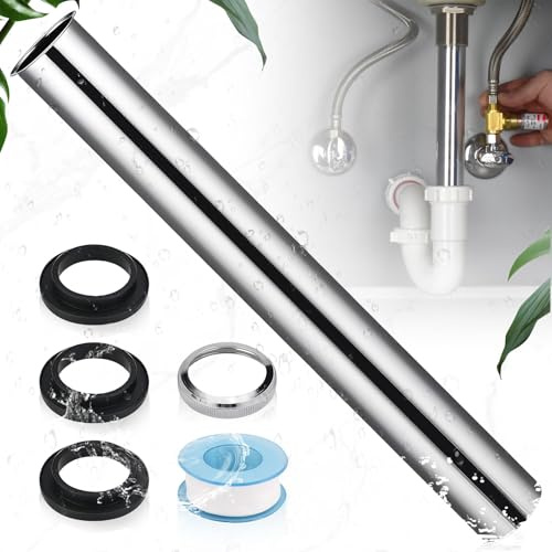 Zeaying Siphon Abflussrohr Waschbecken, Tauchrohr 300mm für Flaschensiphon | Langer Tauchrohr Siphon, Universal Tauchrohr für Siphon, Flaschensiphon für Ablaufgarnitur Waschbecken