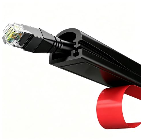 Mini Kabelkanal Schwarz Selbstklebend PVC, Kabel Verstecken für EIN Kabel | Kabelkanal Flexibel, Kabelschacht, Kabel Kanal, Kabelleiste Wand, Kabeltunnel für Böden Wände Fliesen 2m