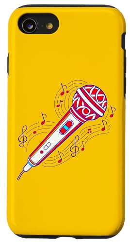 Microfono fatto di note musicali - Microfono musicale Custodia per iPhone SE (2020) / 7/8