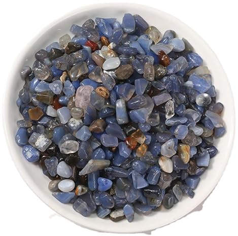 EBZFASO Garten-Dekosteine, Blauer Achatkies for Aquarium, Blumentopf, Aromatherapie, Dekoration, mehrere Größen, 1000 g(9-12mm1000g)