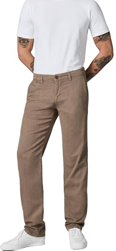 Peak Time Herren elastische Chino Tapered Fit Mid Waist Stoffhose mit Bio-Baumwolle (OCS zertifiziert) Helikon Stardust Brown Gr. 33W/32L