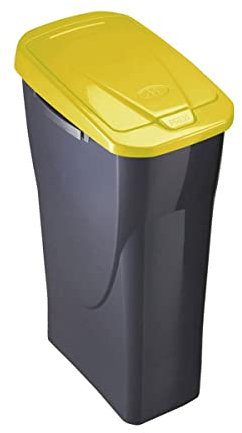 MONDEX 77314 Cubo 15LT ECOBIN con Tapa Amarilla 42X31X20CM, Neutro, 25 x 29 x 44