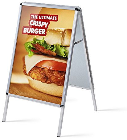 net-xpress® A1 Kundenstopper OUTDOOR wetterfest außen | verzinkte Metallrückwand, 32mm Profile | Werbeaufsteller Gehwegaufsteller Plakatständer Kundenstopper A1 wetterfest | Schutzfolien doppelseitig