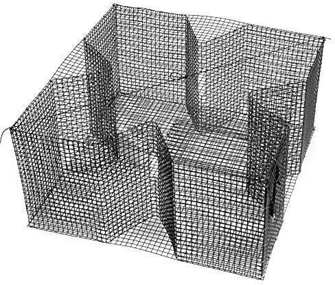 Nets & More Bait Trap. 24 x 24, 12 deep, 1/2 x 1/2 mesh. Black PVC Coated Wire for Bream and Other Bait Fish. Made in The USA.