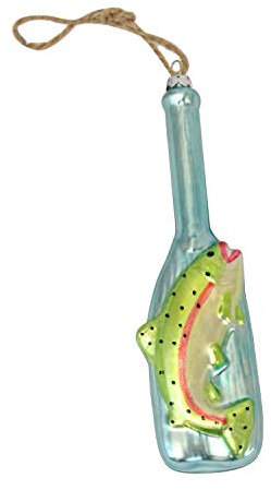 Beachcombers Quecksilber-Glasflasche mit Fisch-Ornament, mehrfarbig
