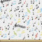 ABAKUHAUS Musik Gewebe als Meterware, Künstlerische Vibes Noten Beat, Dicht Gewebter Stoff zum Nähen Polster Wohnaccessoires, 3M (148x300cm), Weiß Mehrfarbig