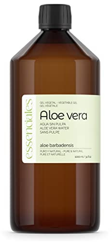 Essenciales - Gel d’aloe vera sans pulpe BIO, 100% pur, naturel et écologique, 1 litre | Gel d’aloe barbadensis