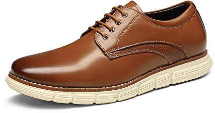 Bruno Marc Zapatos de Cordones Zapatillas de Vestir Oxfords Clásico Derby para Hombre,Size 43,Marrón,GRANDPLAIN