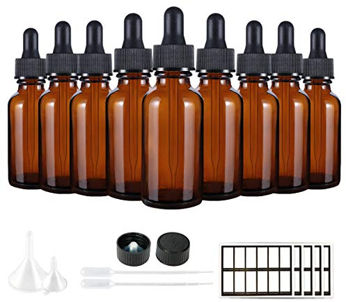 Eternal Moment 1 oz Eye Dropper Bottle(48 Pack), 30ml Amber Glass Bottles with Glass Eye Dropper for Essential Oils, Chemistry Lab Chemicals, Colognes & Perfumes