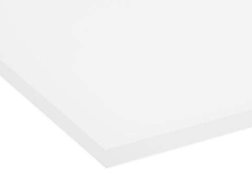 PLEXIGLAS® GS farbig 5 mm, vielfältig nutzbares und bruchfestes Marken Acrylglas für Lichtobjekte etc., 5 mm dicke PLEXIGLAS® GS Platte in 12 x 25 cm, milchig-weiß transluzent (WH10)