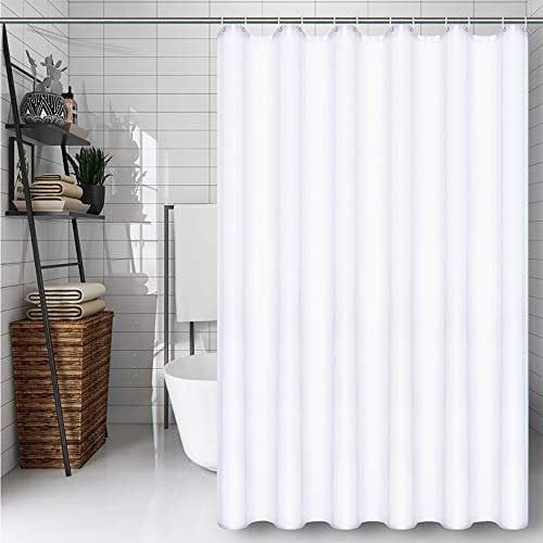 CXTAI Duschvorhang 180 x 180 cm - Weiß, Shower Curtains mit 12 Duschringen, Schimmelresistent und Wasserabweisend, Polyester Waschbar
