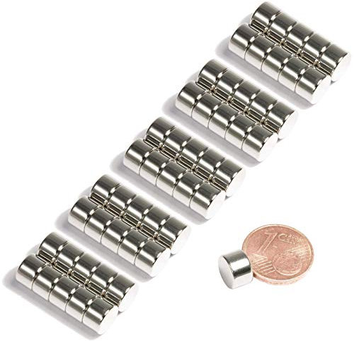Neodym Magnet N52 Scheibe 2,2KG - Zylinder Magnetscheibe 8mm Durchmesser x 5mm - 8x5mm Neodym Magnete Runde Scheiben Stabmagnet [50 Stück]