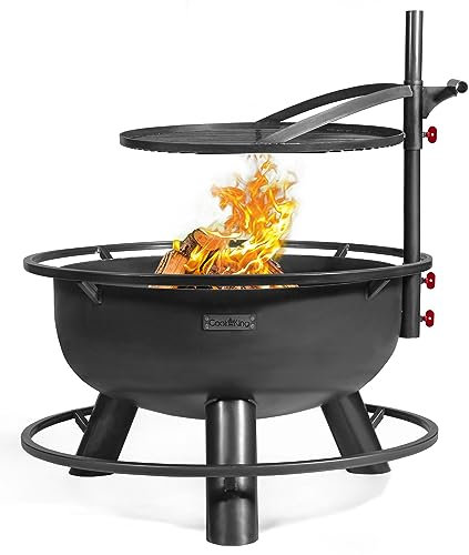 CookKing Feuerschale Bandito 80 aus Stahl | Inkl. Zubehör | 80x53 cm | Handgefertigt in Europa | Windgeschützt