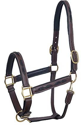 SIE Tack English Horse Lederhalfter geflochten braun (voll)