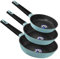 Cecotec Set de Sartenes Polka Experience 18-22-26 Bucket Set Shark. Diámetro 18-22-26, Aluminio Fundido, Revestimiento Antiadherente, Apta para todo tipo de Cocinas y Lavavajillas, Verde