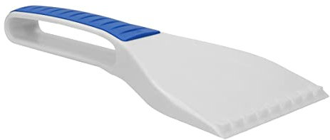 Eiskratzer „Clean Vision“ Eisschaber für Auto Scheiben | Griff mit Anti-Rutsch-Funktion | aus robustem Kunststoff (weiß/blau)