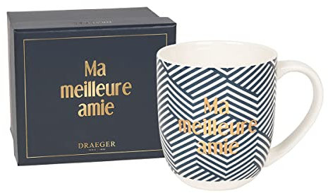 DRAEGER PARIS 1886 | Mug en Céramique Rose Ma Meilleure Amie 320ml | Idée Cadeau Sœur de Coeur, Amie, Meilleure Copine | Mug Café ou Thé avec Coffret Cadeau Chic