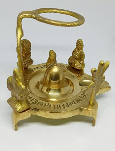 Shiva Shiv Parivar Parvati Ganesh Shesh Naag Nandi Linga Ling Statue Idol Messing