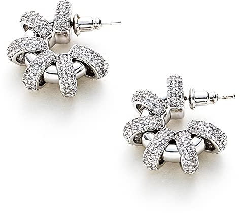 C.Paravano Ohrringe Silber 925 Creolen | Single Blume Silber Creolen für Damen | Hypoallergen Ohrringe Damen Silber | Schmuck Geschenke für Frauen