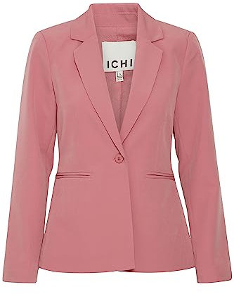 ICHI IHLEXI BL Damen Blazer Kurzblazer Jacke Ein-Knopf-Blazer mit Stretch und Reverskragen, Größe:40, Farbe:Heather Rose (171608)