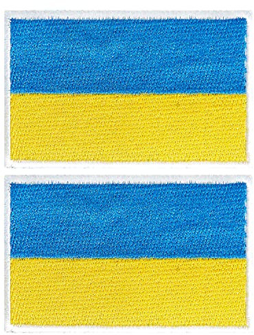 stidsds 2 Stück Ukraine Flagge Patch Ukraine Flaggen bestickte Aufnäher Ukrainische Flaggen Militär Taktischer Aufnäher für Kleidung Hut Rucksäcke Stolz Dekorationen