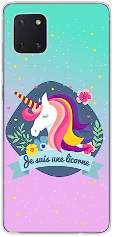Coque en Silicone imprimée Compatible Samsung Galaxy Note 10 Lite Je suis Une Licorne