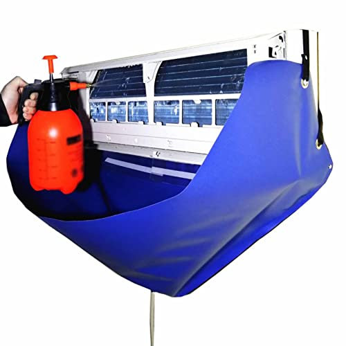 Housse Climatiseur Extérieur Couverture,Housse de nettoyage pour climatiseur, sac de protection pour lavage de la poussière, housse de nettoyage pour climatisation, bleu pour climatisation 1-1.5P