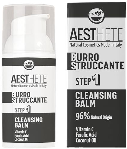 100ml Cleansing Balm Augen Make Up Entferner für Gesicht mit Vitamin C und Kokosöl, 96% Natürliche Formel Im Airless Behälter, Reichhaltiger, Nährender und Aufhellender Balsam mit Ferulasäure